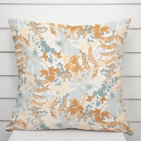 Biante Zamatová obliečka na vankúš Tamara TMR-043 Hnedo-modré designové rastliny 50 x 60 cm