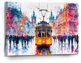 Sablio Obraz Žltá električka Paint - 90x60 cm