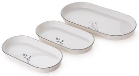 27-dielna jedálenská súprava, biela/čierna, porcelán