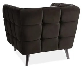 Čierne relaxačné kreslo CASTELLO 1 VELVET