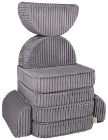 MeowBaby® Churros detská pohovka Max, Jurassic Grey