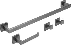 Rea Rio, sada kúpeľňových doplnkov 4 ks, grafitová, REA-06607