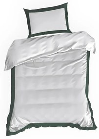 Dekorstudio Exkluzívne posteľné obliečky LAURA - biele so zeleným lémom Rozmer posteľných obliečok: Šírka x Dĺžka: 160x200cm + 2 ks 70x80 cm