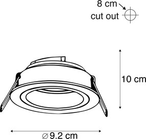 Inteligentné zapustené bodové svietidlo čierne okrúhle vrátane WiFi GU10 - Chuck