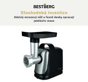 Elektrický mlynček na mäso BestBerg BBM-2000 / 2000 W / čierna/strieborná