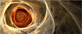 Obraz - Abstraktné ruže v ohnivých farbách (120x50 cm)