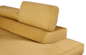 Rohová sedacia súprava Cosmo, pravá, žltá (zetta 296/nohy čierne)