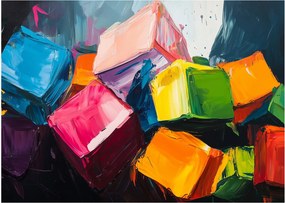 Obraz - Farebné kocky (70x50 cm)