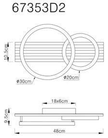 Globo 67353D2 - LED Stropné svietidlo TISHA LED/18W/230V 3000K 30x48 cm