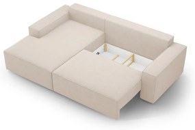 Béžová rozkladacia rohová pohovka z textílie bouclé (ľavý roh) Jodie – Micadoni Home