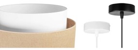 Závesné svietidlo Juta, 1x jutové/biele textilné tienidlo, (výber z 2 farieb konštrukcie), tb