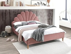 Dvoulůžková čalouněná postel Santana Velvet 160x200 růžová