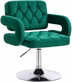 LuxuryForm DESIGN Stolička ADRIA VELUR na striebornom tanieri - zelená