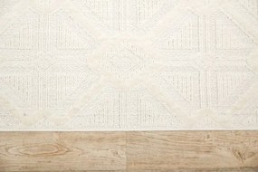 Koberec Angola F913A Boho trojuholníky / kosoštvorce, krémový