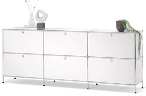 Odkladacia skrinka »CN3« so 6 výklopnými dvierkami, biela