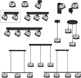 Brilagi - Bodové svietidlo AURA LUX 2xGX53/30W/230V čierna/dymová