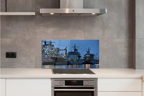 Sklenený obklad do kuchyne Lode morské oblohy 125x50 cm