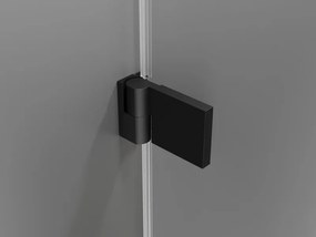 Mexen Lunar-B, výklopný sprchový kút ľavý 90 x 90 cm, 8mm číre sklo, čierny profil, 832-090-090-70-00-L