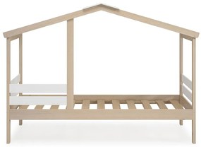Biela/prírodná domčeková detská posteľ v dekore borovice 90x190 cm Angel - Marckeric