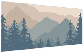 Obraz - Tyrkysové hory N⁰2 (120x50 cm)