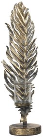 Kovový svietnik v dizajne vtáčieho pera - Ø 33 * 69 cm