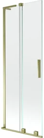 Mexen Velar L, 2-krídlová posuvná vaňová zástena 70 x 150 cm, 8mm číre sklo, zlatý lesklý profil, 896-070-003-01-50