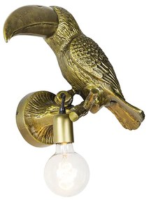 Vintage nástenná lampa mosadz - Animal Toucan