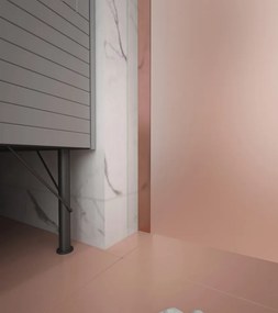 Erga Paris, sprchová zástena Walk-In 70x200 cm, 8mm sklo námraza, medený matný profil, ERG-V02-PARIS-070x200-FR-CO