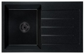 Kuchynský drez Ruxom (čierna + textúra) (s 3 otvormi pre batériu) (P). Vlastná spoľahlivá doprava až k Vám domov. 1066425