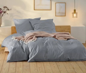 Krepová posteľná bielizeň, štandardná veľkosť, sivá