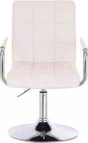 LuxuryForm DESIGN Stolička VERONA na striebornom tanieri - biela