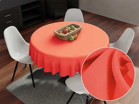 Biante Dekoračný okrúhly obrus Rongo RG-037 Koralový Ø 110 cm