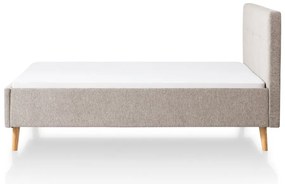 Sivá/hnedá čalúnená dvojlôžková posteľ bez roštu 180x200 cm Smart – Meise Möbel