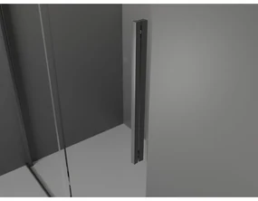 Mexen Velar, sprchový kút s posuvnými dverami 130(dvere) x 80(stena) cm, 8mm číre sklo, grafitová matná, 871-130-080-01-66