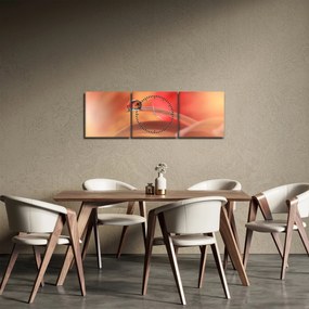 Obraz kvetinové kvapky rosy (s hodinami) (90x30 cm)