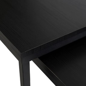 PROXIMA.store - Loftový set konferenčných stolíkov TEVET FARBA: čierny mramor, FARBA NÔH: čierna
