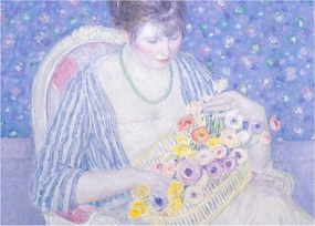 Obraz - Frederick Carl Frieseke,  The Basket of Flowers, reprodukcia (70x50 cm)