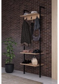 Čierna predsieňová zostava z recyklovaného dreva Nina - Kalune Design