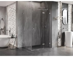Mexen Lunar T, výklopný sprchový kút pravý 130 x 80 cm, 8mm číre sklo, chrómový profil, 834T-130-080-01-00-P