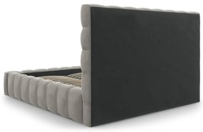 Svetlosivá čalúnená dvojlôžková posteľ s úložným priestorom s roštom 180x200 cm Bali – Cosmopolitan Design