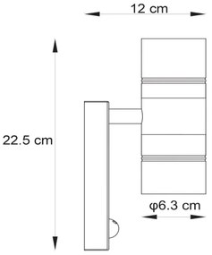 Lucide14866/10/30-LED Vonkajšie svietidlo so senzorom ARNE-LED 2xGU10/5W/230V IP44