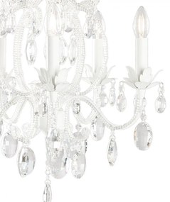 Biely krištáľ luster do spálne Ø50