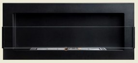 Závesný biokrb na stenu AIASA ČIERNY MAT SO SKLOM 90x40x12