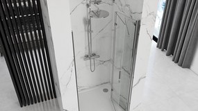 Rea Molier, skladacie sprchové dvere 100x190cm, 6mm číre sklo, chrómový profil + bočný magnetický profil, KPL-K6371