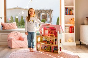 Drevený domček pre bábiky - Rozprávkové sídlo ECOTOYS