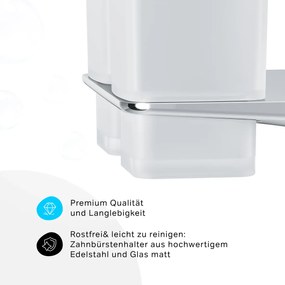 Sklenený pohár na zubné kefky AM.PM Inspire 2.0 AIB343400 nástenný, dvojitý, chróm