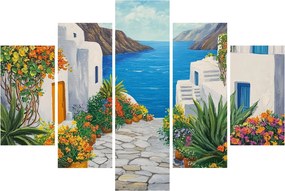 Obraz - Grécka ulička (150x105 cm)