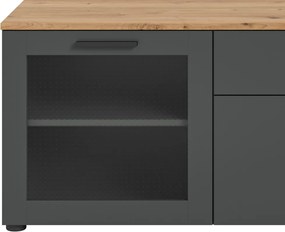 Široká TV skrinka Niklas, 185 cm, šedá/dub artisan