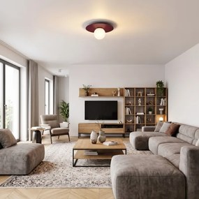 Stropné svietidlo FLAT 1xE27/15W/230V priemer 35 cm bordové