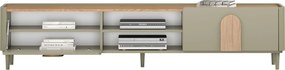 TV stolík Amilio 220 cm na nožičkách - eukalyptus / dub baltic dune / dub prírodný